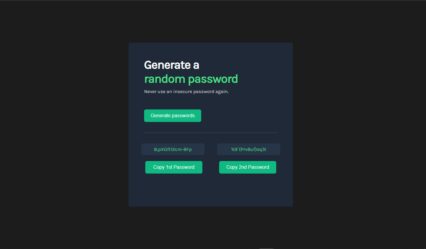 Password Generator website